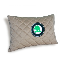 Подушка из алькантары с вышивкой 