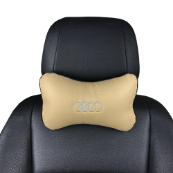 Подушка под шею бежевая с вышивкой 