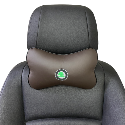 Подушка под шею коричневая с вышивкой 