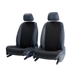 Комплект передних черных накидок с вышивкой 